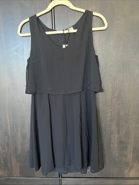 NWT Black Layered Chiffon Sleeveless Dress